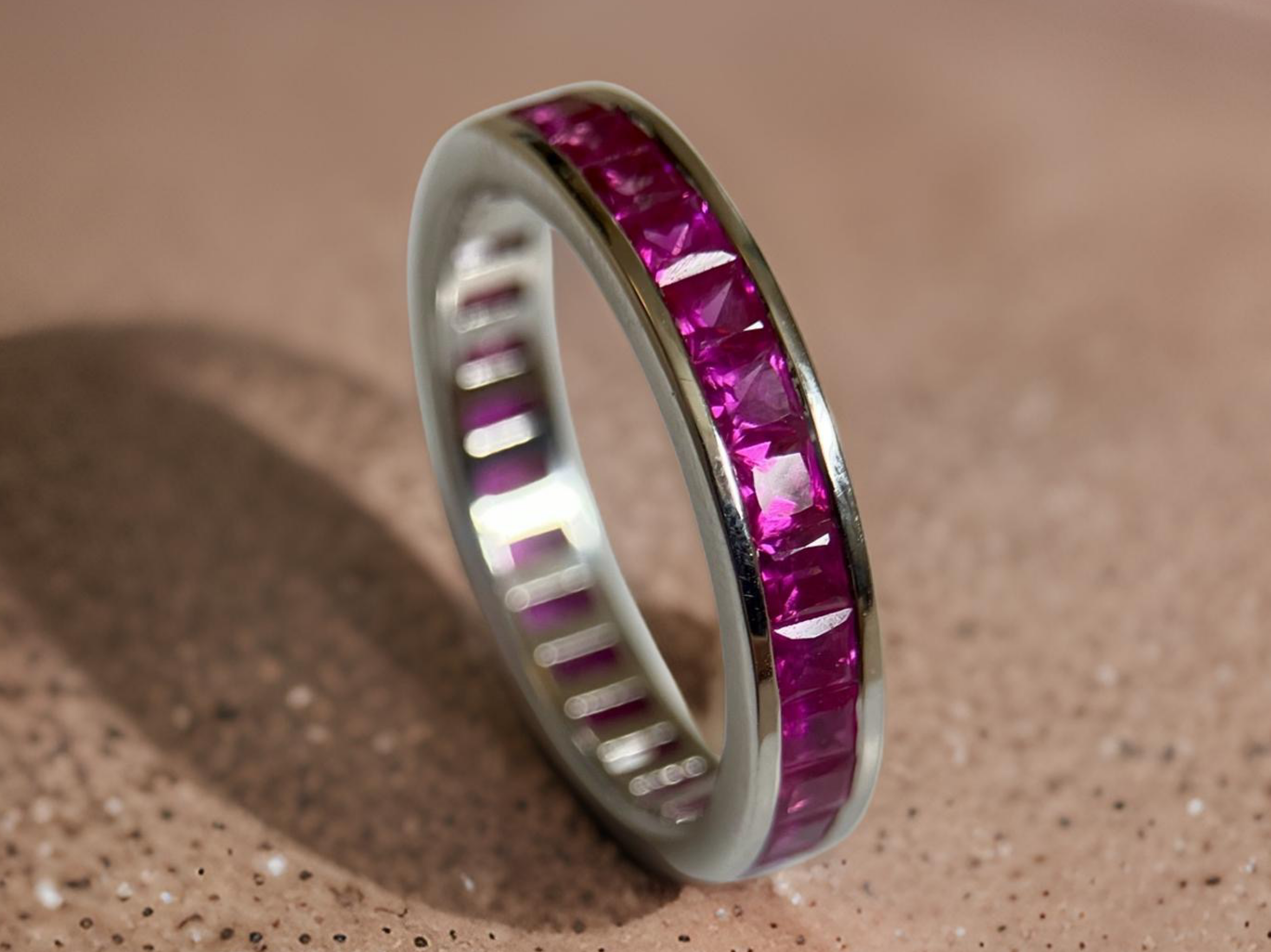 A Pretty Pink Sapphire Full Eternity Ring