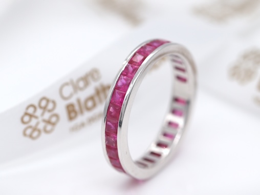 A Pretty Pink Sapphire Full Eternity Ring